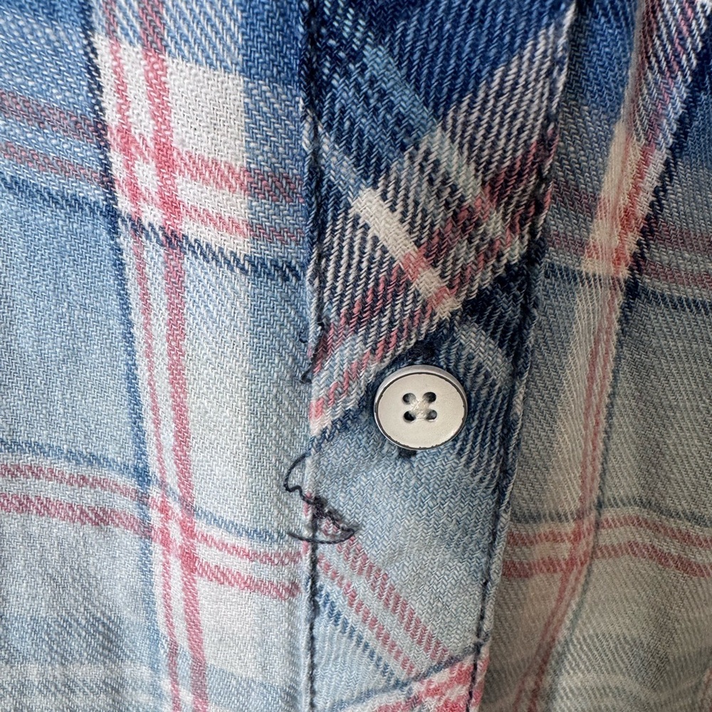 Torrid Blue and Pink Ombre Plaid Shirt - Picture 3 of 4